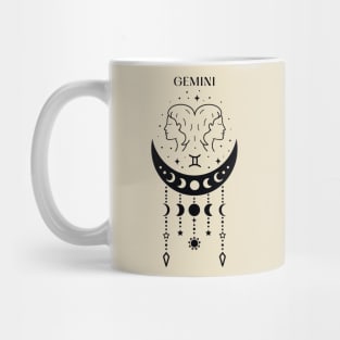 Gemini | star sign; zodiac; astrology; horoscope; sign; gemini woman; birthday; gift; twins; symbol; June; May; moon; stars; Mug